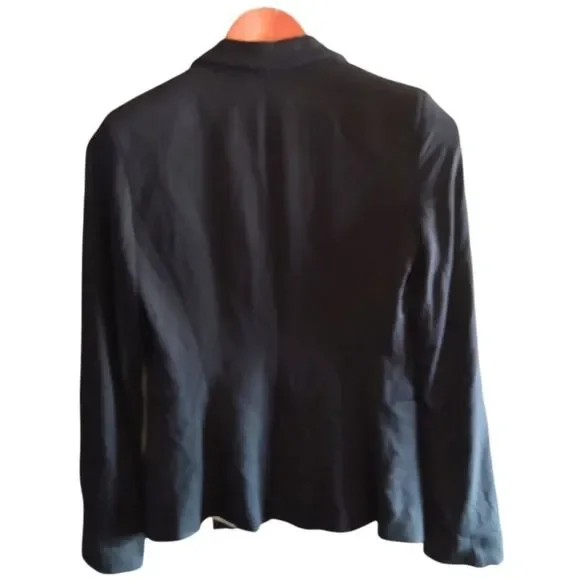 Zara Basic Soft Stretch Jersey 2 Pocket Blazer Black Size XS - Picture 2 of 10